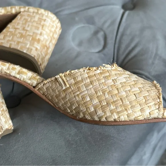 Jeffrey Campbell Melange Womens Woven Raffia Block Heel Sandal Mule Slide 8 - Picture 12 of 12